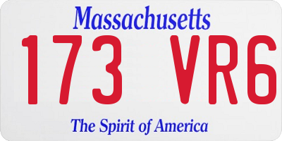 MA license plate 173VR6