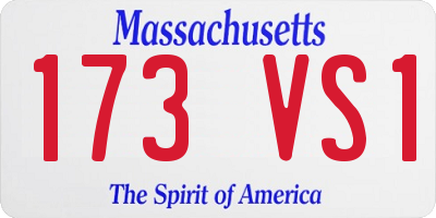 MA license plate 173VS1