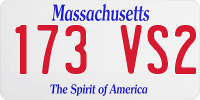 MA license plate 173VS2