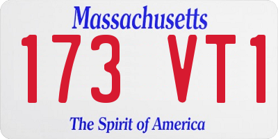 MA license plate 173VT1