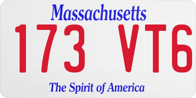 MA license plate 173VT6