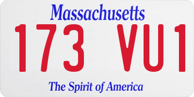 MA license plate 173VU1