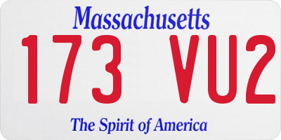 MA license plate 173VU2