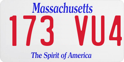 MA license plate 173VU4