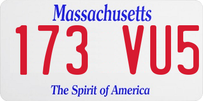 MA license plate 173VU5