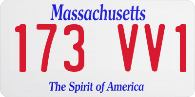 MA license plate 173VV1