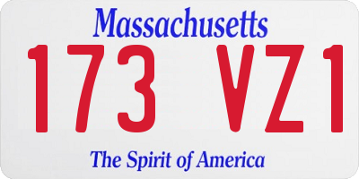 MA license plate 173VZ1