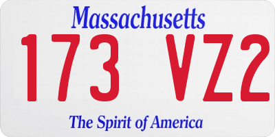 MA license plate 173VZ2