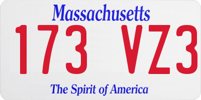 MA license plate 173VZ3