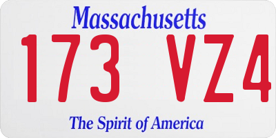 MA license plate 173VZ4