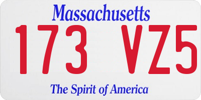 MA license plate 173VZ5