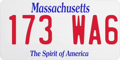 MA license plate 173WA6