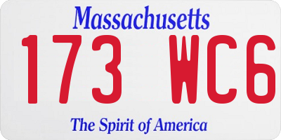 MA license plate 173WC6
