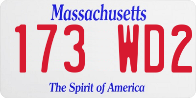 MA license plate 173WD2