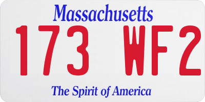 MA license plate 173WF2