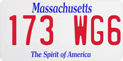 MA license plate 173WG6