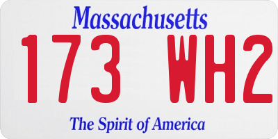 MA license plate 173WH2