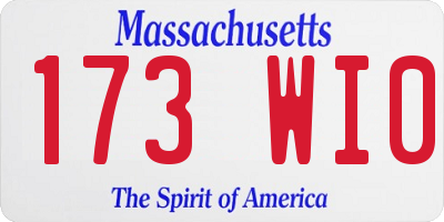 MA license plate 173WI0