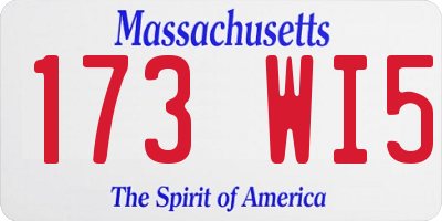 MA license plate 173WI5