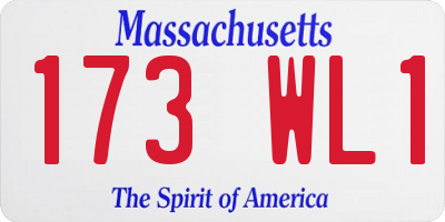 MA license plate 173WL1