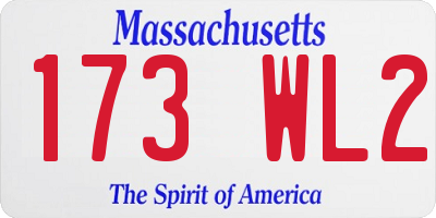 MA license plate 173WL2