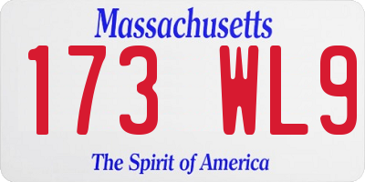 MA license plate 173WL9