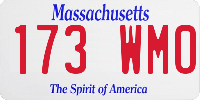 MA license plate 173WM0