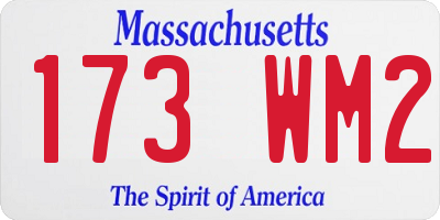 MA license plate 173WM2
