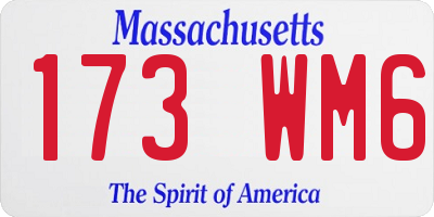 MA license plate 173WM6