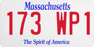 MA license plate 173WP1