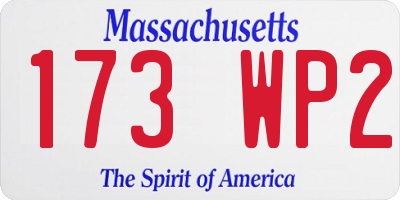 MA license plate 173WP2