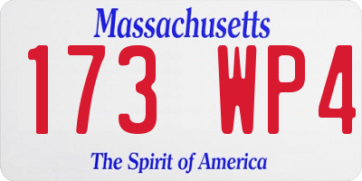 MA license plate 173WP4