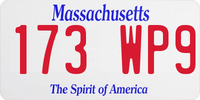 MA license plate 173WP9