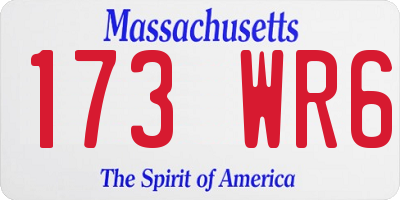 MA license plate 173WR6