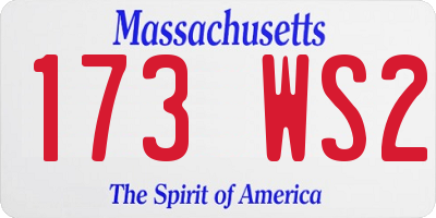 MA license plate 173WS2