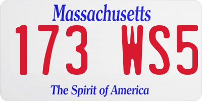 MA license plate 173WS5