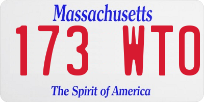 MA license plate 173WT0