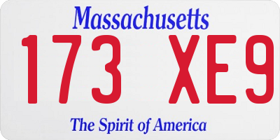 MA license plate 173XE9