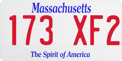 MA license plate 173XF2