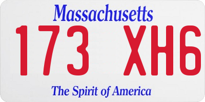 MA license plate 173XH6