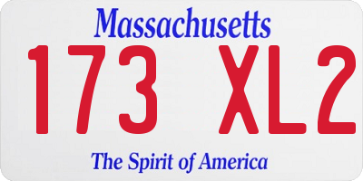 MA license plate 173XL2