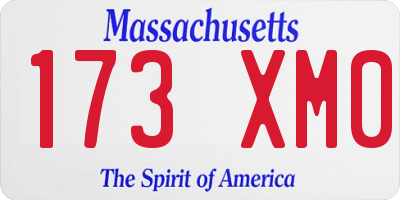 MA license plate 173XM0