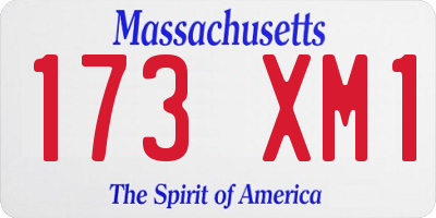 MA license plate 173XM1