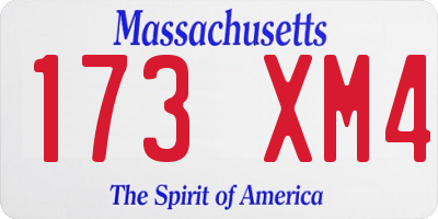 MA license plate 173XM4