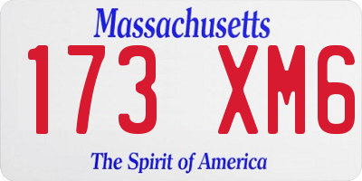 MA license plate 173XM6