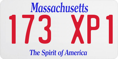 MA license plate 173XP1