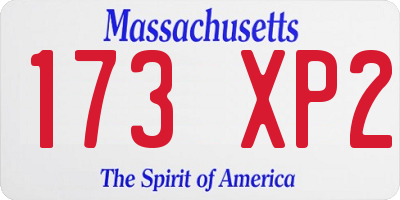 MA license plate 173XP2