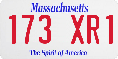 MA license plate 173XR1