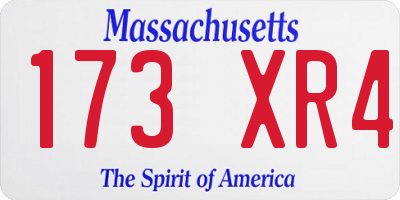 MA license plate 173XR4