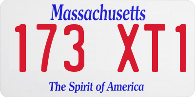 MA license plate 173XT1